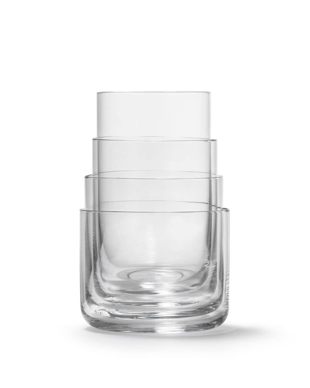 AARKE Nesting Glasses, Kristallglas 4 x 290 ml, Spülmaschinenfest Stapelbare Gläser, Stapelbare Gläs