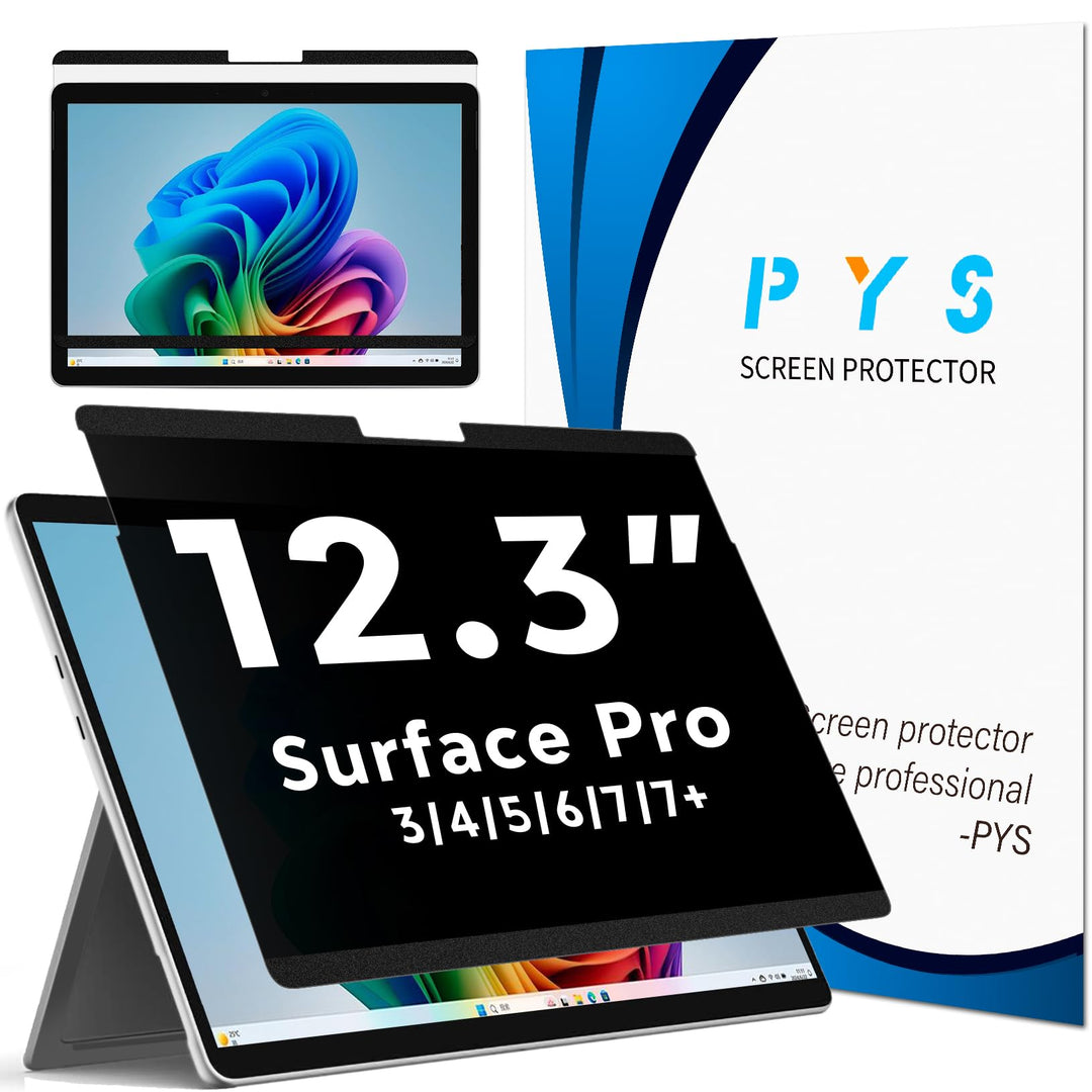 PYS 12,3 Zoll Abnehmbarer Sichtschutz für Microsoft Surface Pro 7 Plus/7/6/5/4/3 - Laptop Bildschirm