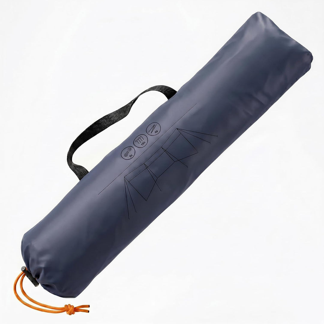Strand Windschutz blau mit Tragetasche - 500 x 140 cm - Camping Sichtschutz mit Seil und Heringen -