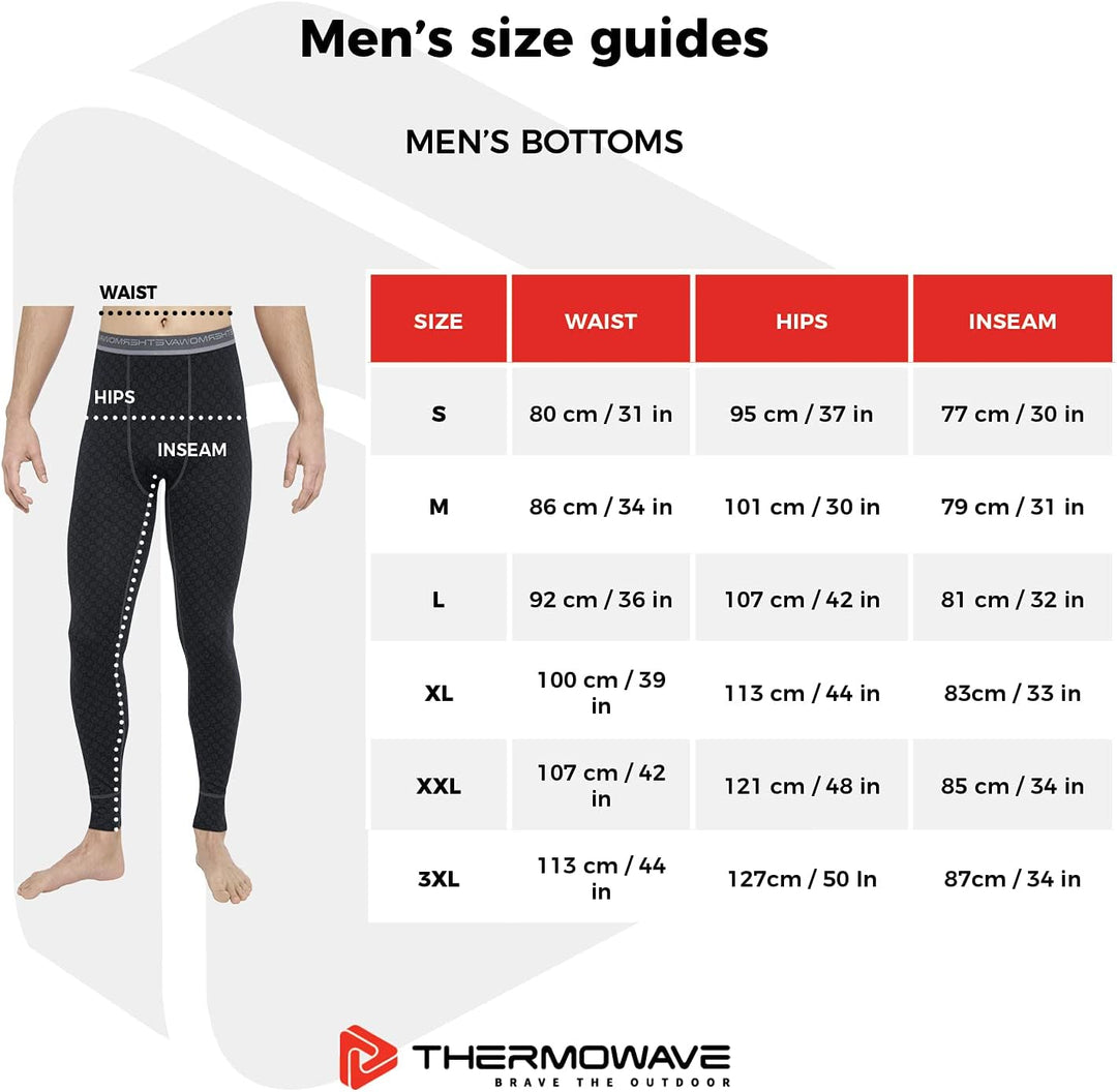 Thermowave Arctic Merino Unterwäsche Herren - Lange Unterhose Männer M Schwarz/, M Schwarz/
