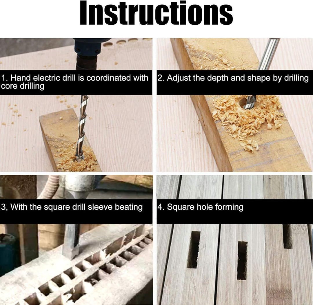 Vierkantbohrer, 20 mm Lager Stahl Senker Bohrer Holzbearbeitungswerkzeug für Dichtungsplatte und Hol