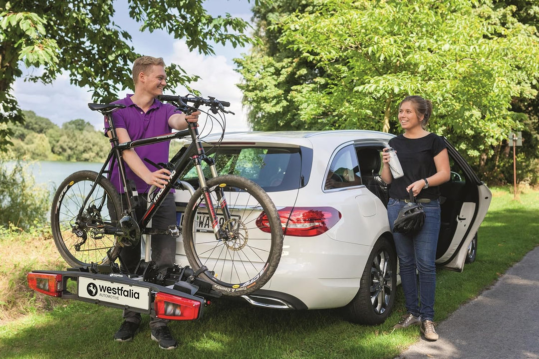 Westfalia bikelander Fahrradträger für die Anhängerkupplung | Kupplungsträger für 2 Fahrräder | E-Bi