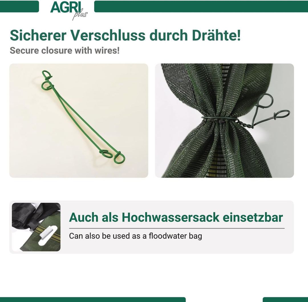 AGRI plus Silo-Sandsäcke mit Griff I 10 Stück I Sandsäcke zum Befüllen mit 12kg Fassungsvermögen I 2