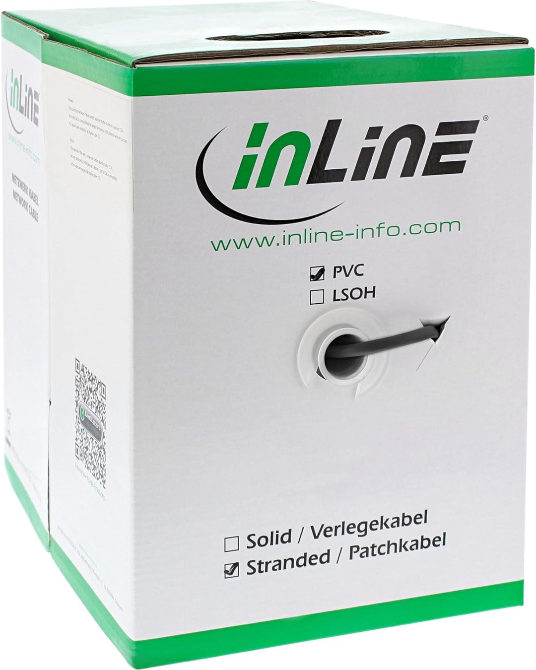 InLine 72099S Patchkabel Cat.5e, schwarz, SF/UTP, AWG26, PVC, 100m