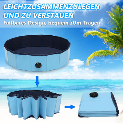 Vigevee Hundepool für Kleine Hunde 80x20cm Hundepool fur Grosse Hunde Hundebadewanne Hunde Planschbe