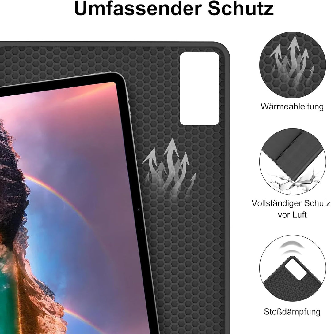 Hülle mit Tastatur für Xiaomi Redmi Pad 2 11 Zoll 2025 mit Trackpad, 7 Farben Beleuchtung, Magnetisc