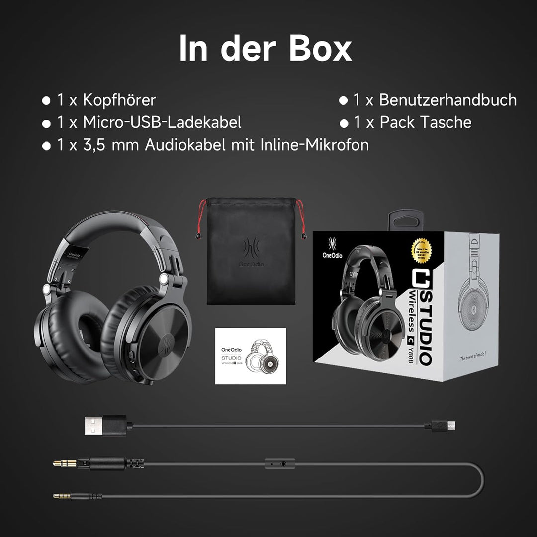 OneOdio Bluetooth Kopfhörer Over Ear [Bis zu 110 Std & BT 5.2] Kopfhörer Kabellos Bluetooth mit 50mm