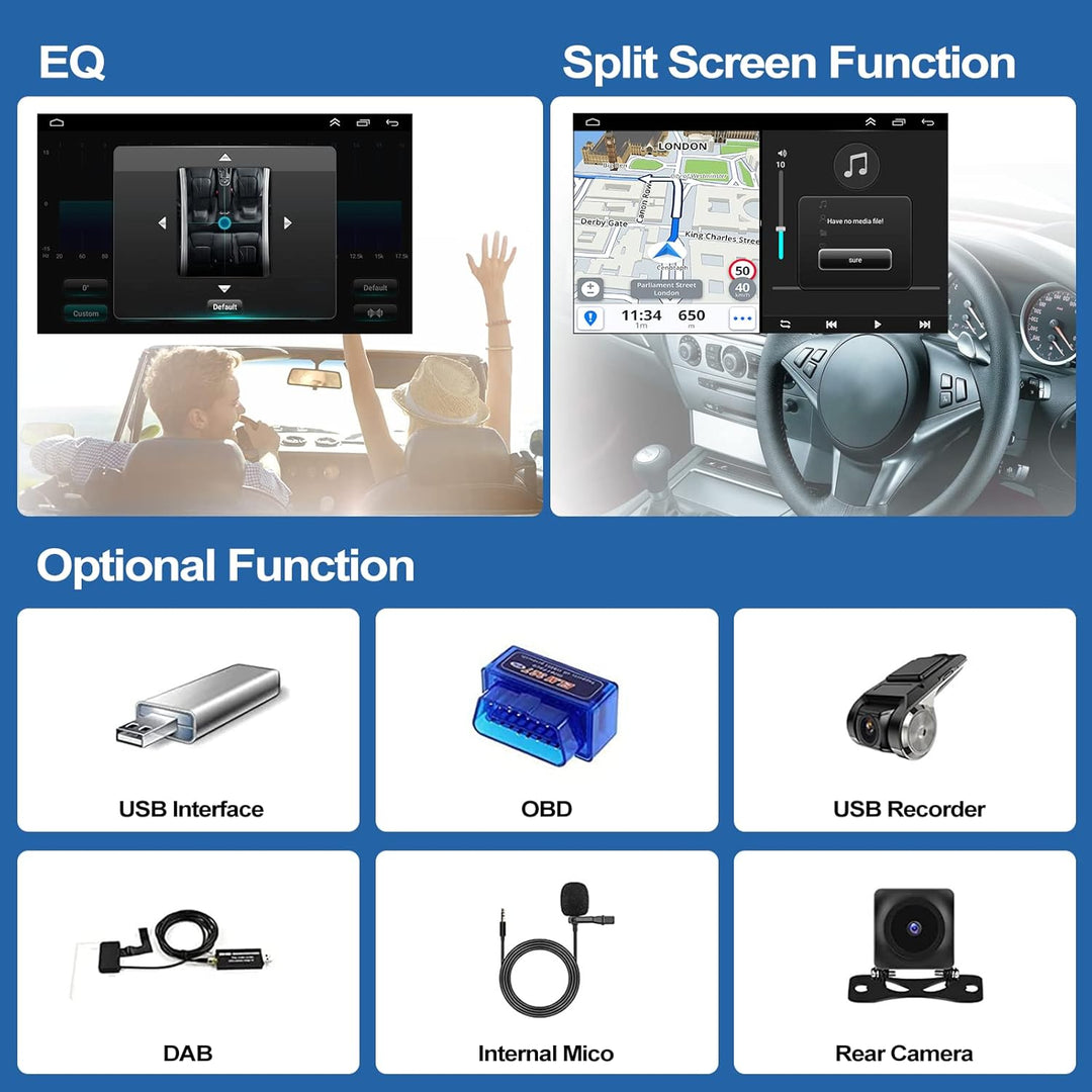 CAMECHO Android 13 Autoradio für BMW 1 Serie E81 E82 E87 E88 mit Navi,9-Zoll Auto Radio Touch Displa