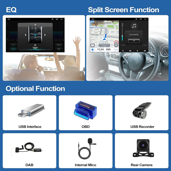 CAMECHO Android 13 Autoradio für BMW 1 Serie E81 E82 E87 E88 mit Navi,9-Zoll Auto Radio Touch Displa