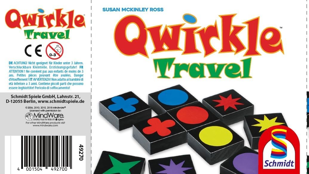 Schmidt Spiele 49270 Qwirkle Travel, Spiel des Jahres 2011 als Reisespiel Single, Single