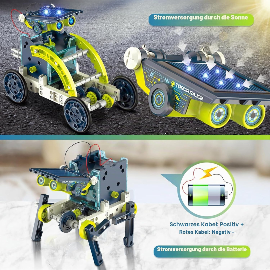Hot Bee Roboter Kinder, Experimente für Kinder ab 6-10, Geschenk Junge 8 9 10 11 12 Jahre, Solar Rob