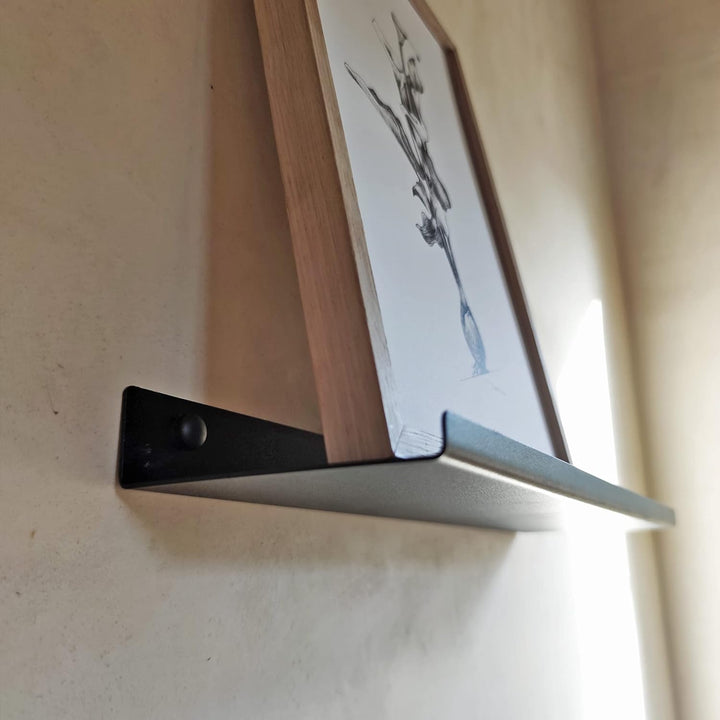 MILUKA Wandregal Schwarz aus Metall | 2er Set Schweberegale Schwarz 35 cm | Badezimmer Regal Wand |