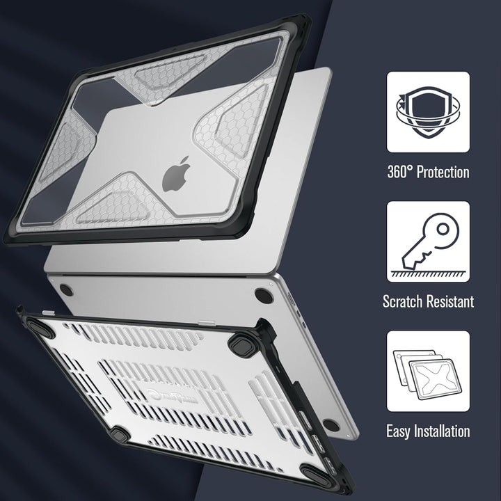 Fintie Hülle Kompatibel mit MacBook Air 15 M2 Chip (2023 Freisetzung) A2941, Ganzkörper-Rugged Hybri