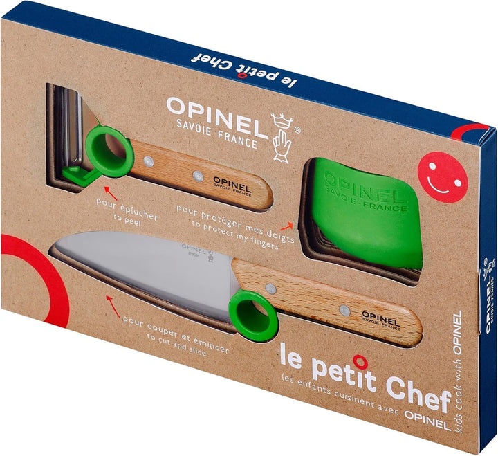 Opinel Le Petit Chef Kinder-Küchenmesser-Set mit Holzgriff | 3-teilig | persönliche Gravur | Sparsch