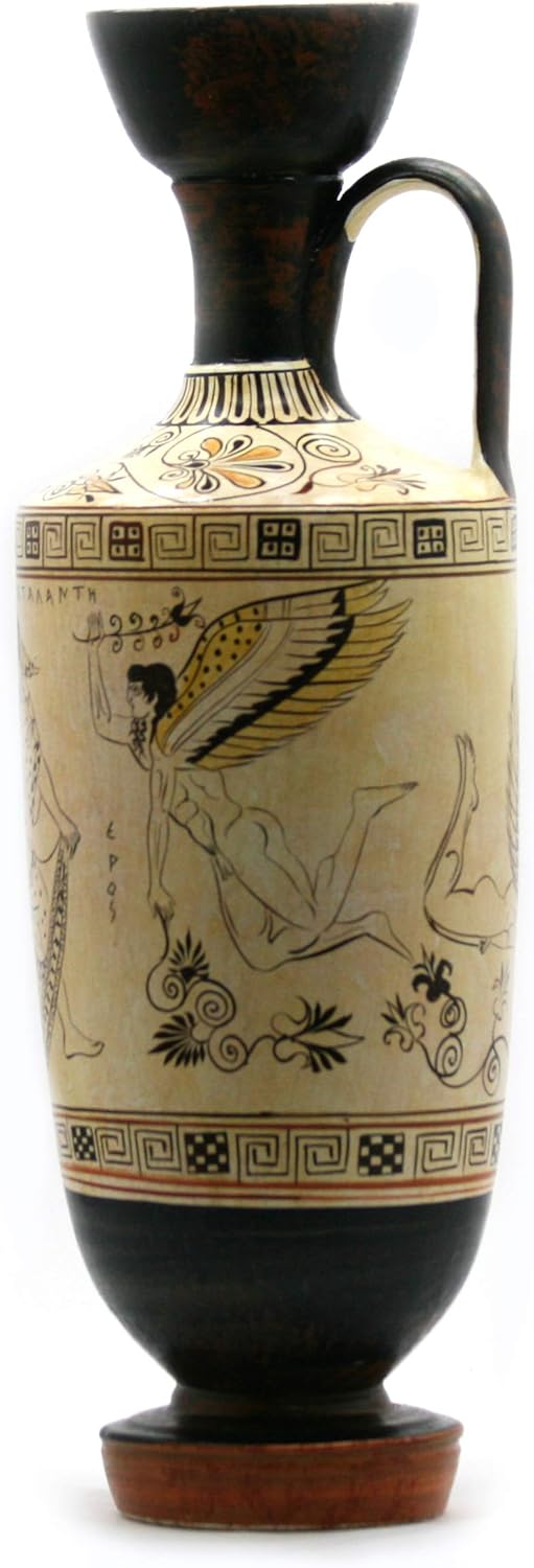 Atalanta Lekythos EROS Vase, Götter der Liebe, antike, griechische Keramik, Kopie