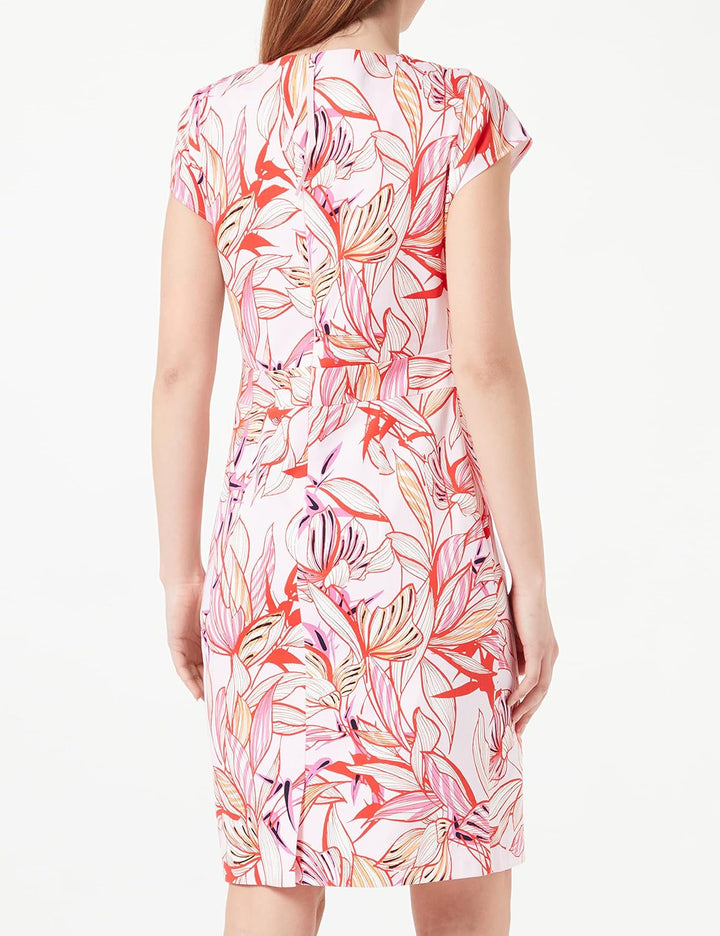 GERRY WEBER Damen 180025-31549 Kleid, Lila/Pink/Rot/Orange Druck, 34