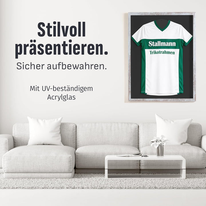Stallmann Design Trikotrahmen 'Easy Click & Fill' mit Tür | Rahmen-Farbe: Vintage | Hintergrund: Sch