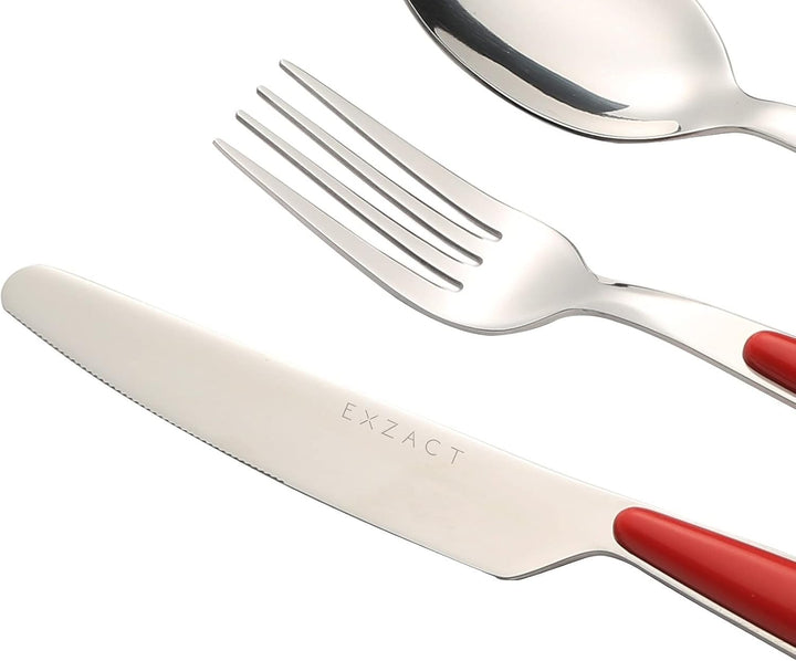 Exzact Rostfrei Stahl Besteck Set EX07 Rot 16st, Rot 16st