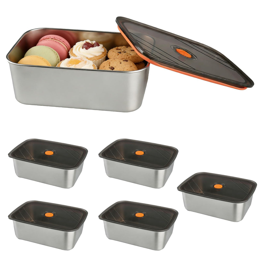 6er SFrischhaltedosen Mit Deckel Meal Prep Boxen für Spülmaschine | Behältern für Lebensmittel 18*12
