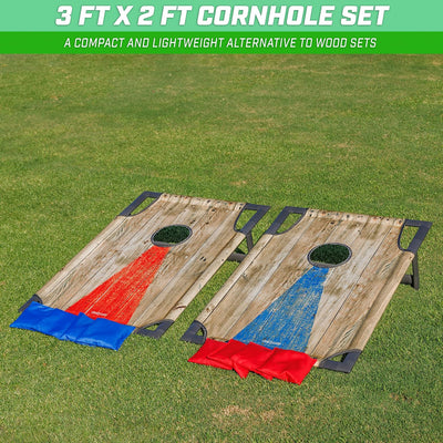 GoSports Tragbares Cornhole Toss Spiel-Set mit PVC-Rahmen, mit 8 Sitzsäcken und Tragetasche, wählen