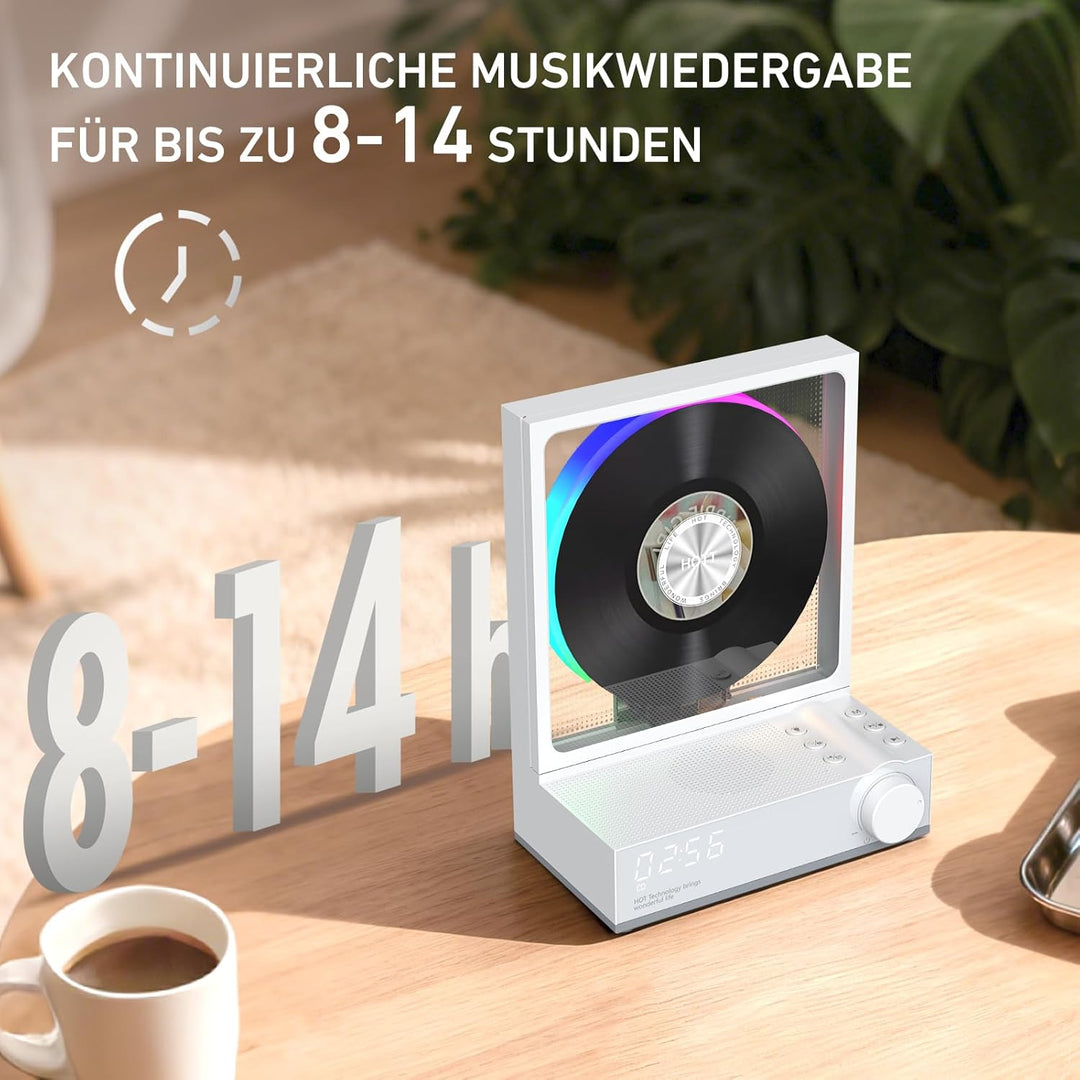 HOTT CD-Player Tragbar mit Fernbedienung, Bluetooth 5.3 Desktop mit RGB-Lichtern, HiFi Lautsprecher,