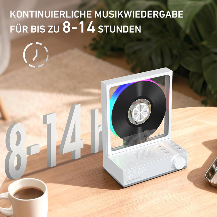 HOTT CD-Player Tragbar mit Fernbedienung, Bluetooth 5.3 Desktop mit RGB-Lichtern, HiFi Lautsprecher,