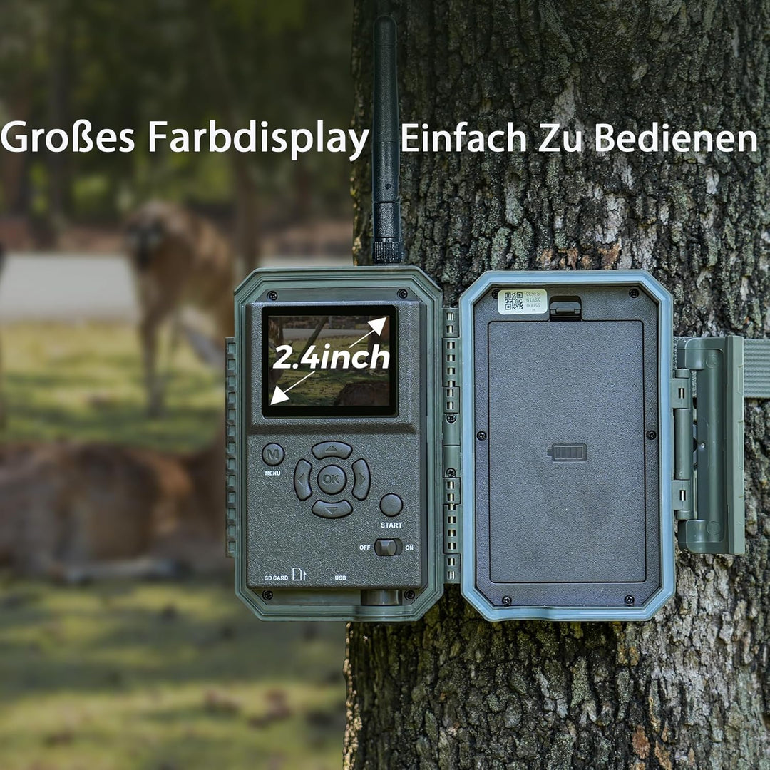 Meidase P200 Wildkamera WLAN mit App 48MP H.264 1296P, 27m Infrarot Nachtsicht Bewegungsmelder Wildt