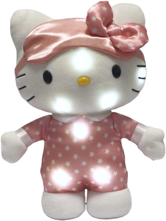 Hello Kitty HKT10000 Leuchtendes Plüschtier, 35 cm mit Licht, weiche und angenehme Komposition, mit