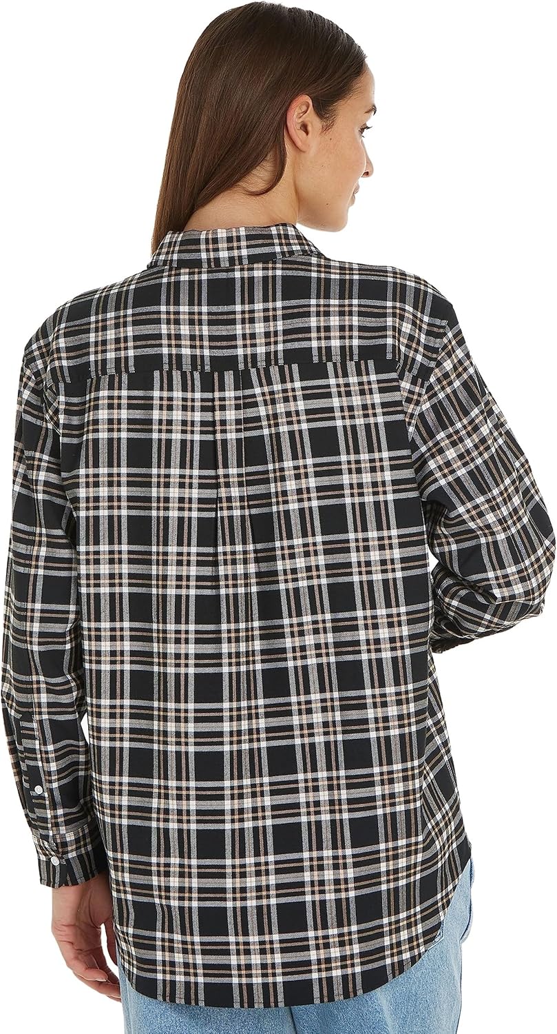 Tommy Jeans Damen Tjw Check Overshirt Gewebte Oberteile S Black Check, S Black Check