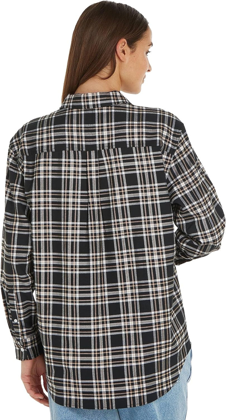 Tommy Jeans Damen Tjw Check Overshirt Gewebte Oberteile S Black Check, S Black Check