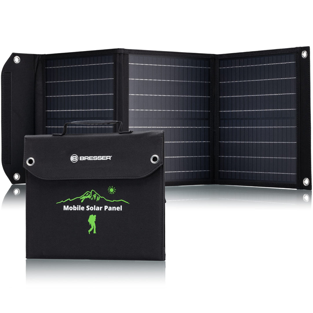 Bresser Solar Ladegerät 40W mit 1x DC- und 3x USB-A-Anschlüssen inkl. USB-A-Buchse mit QC3.0 zur Sch