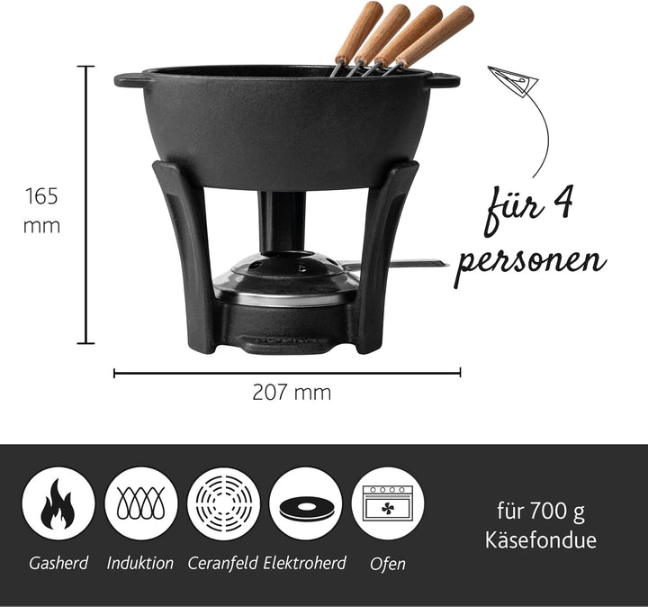 BOSKA Fondue Set Party Pro 1.1L - Fondue Set - Fondue - Käsefondue - Fondue Pot