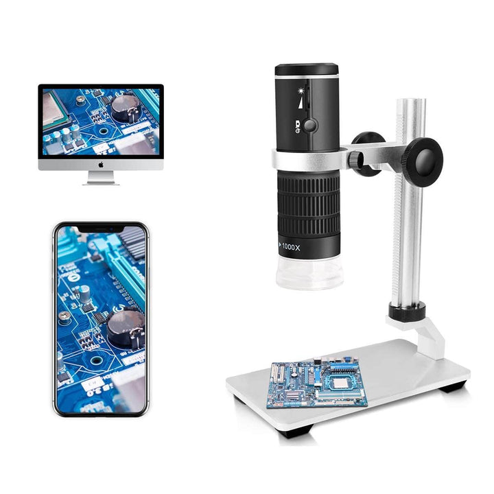 Jiusion WiFi USB-Digitalmikroskop HD Auflösung 50 bis 1000fache drahtlose Vergrösserung Endoskop 8 L