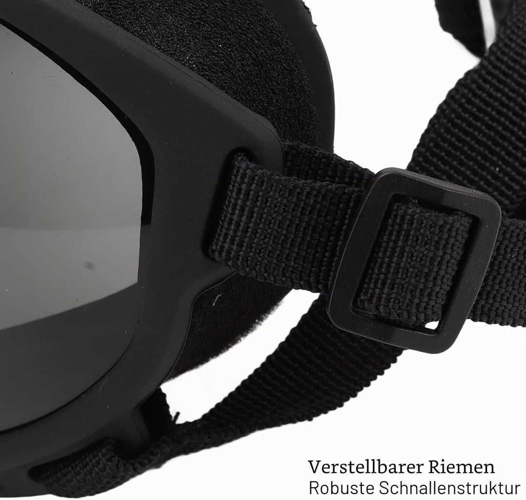 VBESTLIFE Hundebrille, Winddicht, UV-beständig, Staubdicht, Verstellbarer Riemen, Langlebige Hundeso