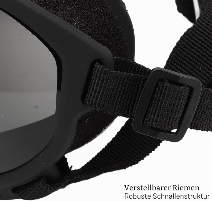 VBESTLIFE Hundebrille, Winddicht, UV-beständig, Staubdicht, Verstellbarer Riemen, Langlebige Hundeso