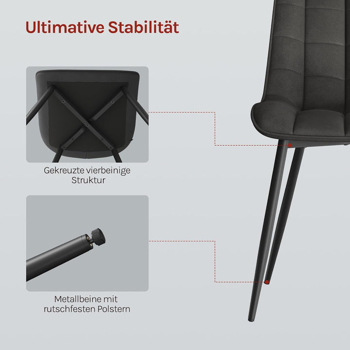WOLTU Esszimmerstühle 4er Set Küchenstuhl Polsterstuhl Wohnzimmerstuhl Sessel mit Rückenlehne, Sitzf