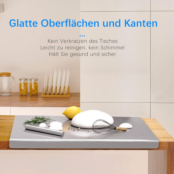 awagas 50 x 50 cm Edelstahlplatte Schneidebrett Professionelle Gross Edelstahlplatte Schneidebrett K