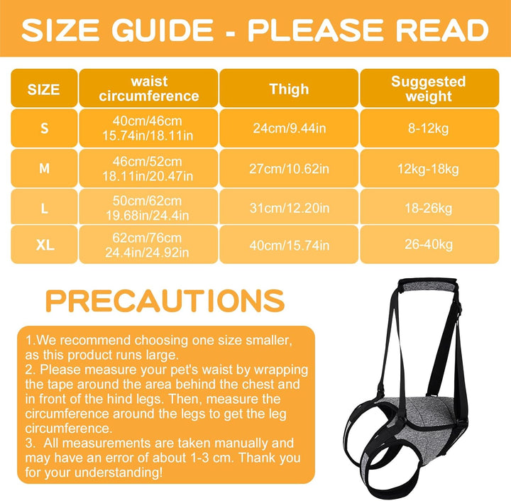 Tragehilfe Hund -Tragbares Hundegeschirr für die Hinterbeine,Verstellbares Hunde Aufzugsgeschirr, Hu