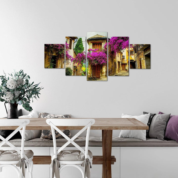 Runa Art Wandbilder Toskana Italien 5 Teilig Bild auf Vlies Leinwand Deko Wohnzimmer Schlafzimmer Pa
