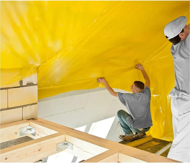 2m x 50m = 100qm Gelbe 0,2mm PE Dampfbremse Dampfsperre Dachfolie Isolierung CE 2m x 50m - 100sqm, 2