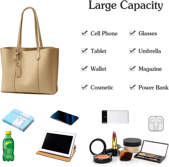 PORRASSO Handtasche Damen Schultertasche Gross Shopper Tasche Henkeltaschen PU Leder Shopper Taschen