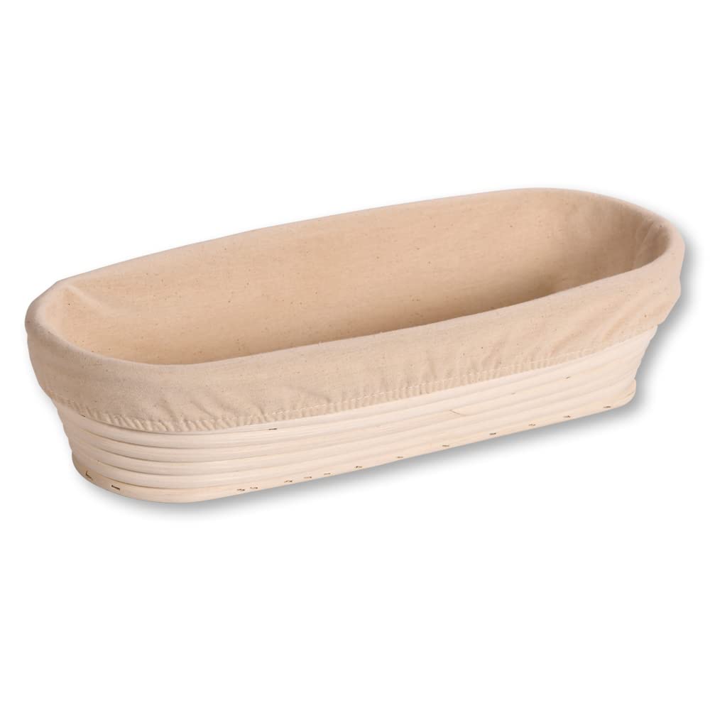 Kesper | Gärkörbchen, Material: Rattan, Textilfutter (abnehmbar), Masse: 35,5 x 15,5 x 9 cm, Farbe: