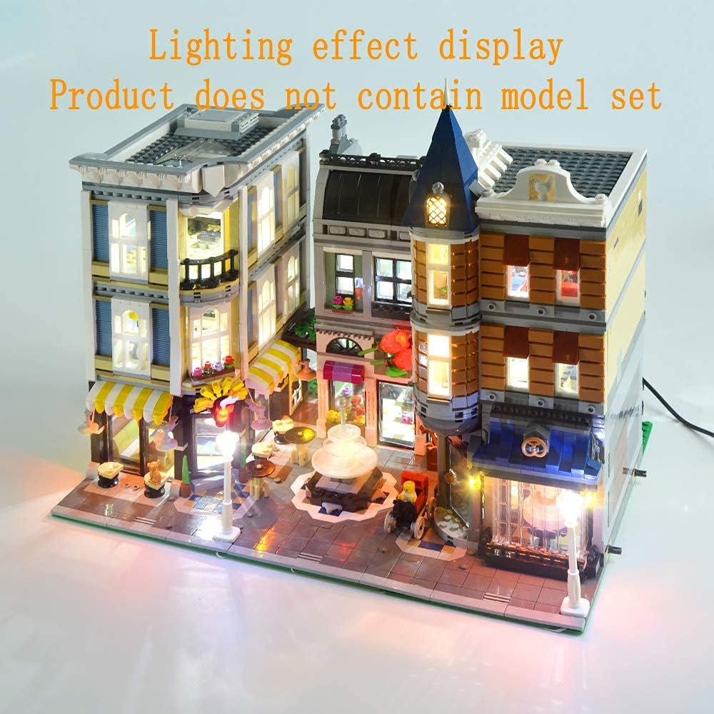 GEAMENT Verbesserte Version LED-Licht-Set für Stadtleben (Creator Expert Assembly Square) - Kompatib