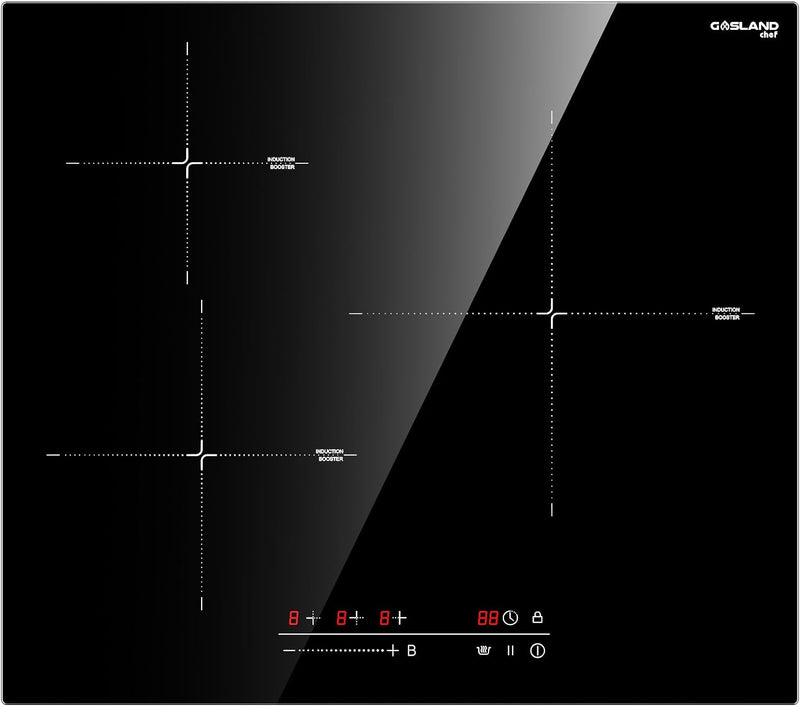 GASLAND Chef IH603BF-DE Einbau Induktionskochfeld 60 cm 3 Kochzonen, Autarkes Kochfeld 3 Platten mit