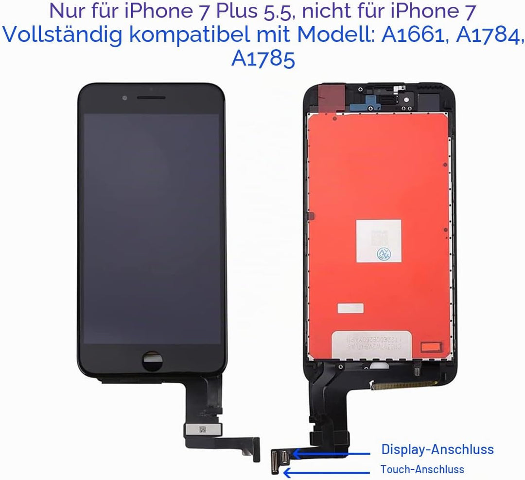 GOLDWANGWANG Display für iPhone 7 Plus LCD Touch Screen Digitizer Ersatz Bildschirm mit komplett kos