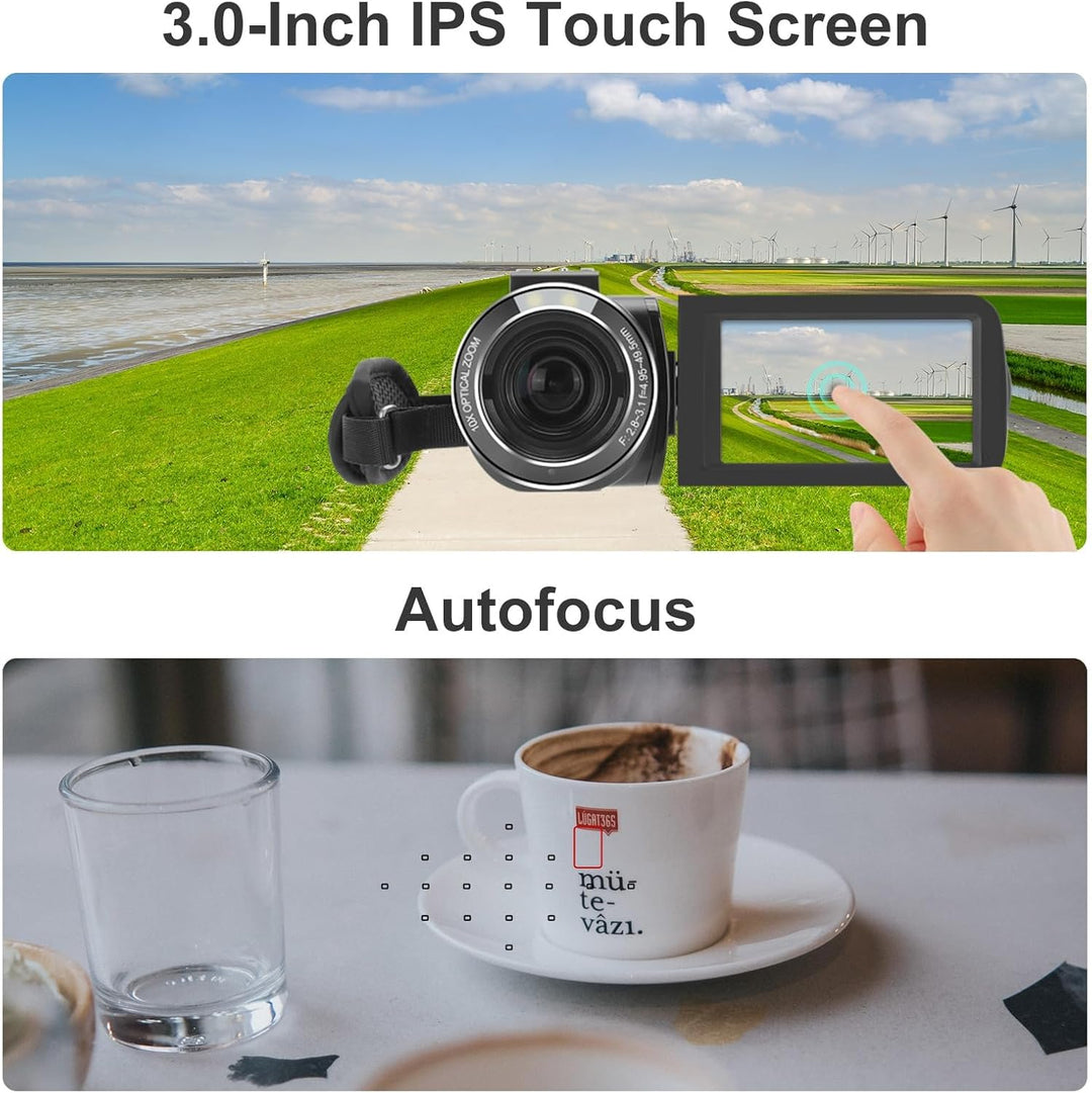 ORDRO 4K Videokamera Camcorder Ultra HD Camcorder mit 10-Fach Optischem Zoom & 120-fachem Digitalzoo