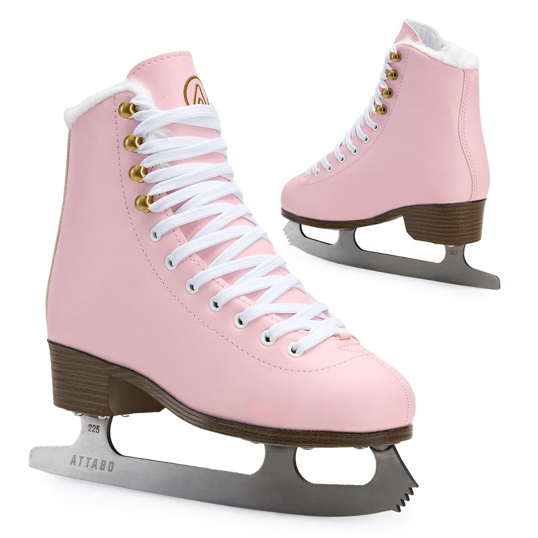 ATTABO Eiskunstlauf Schlittschuhe Damen ISLA Schwarz Grösse 37-41EU Edelstahlkufe Ideal für Anfänger