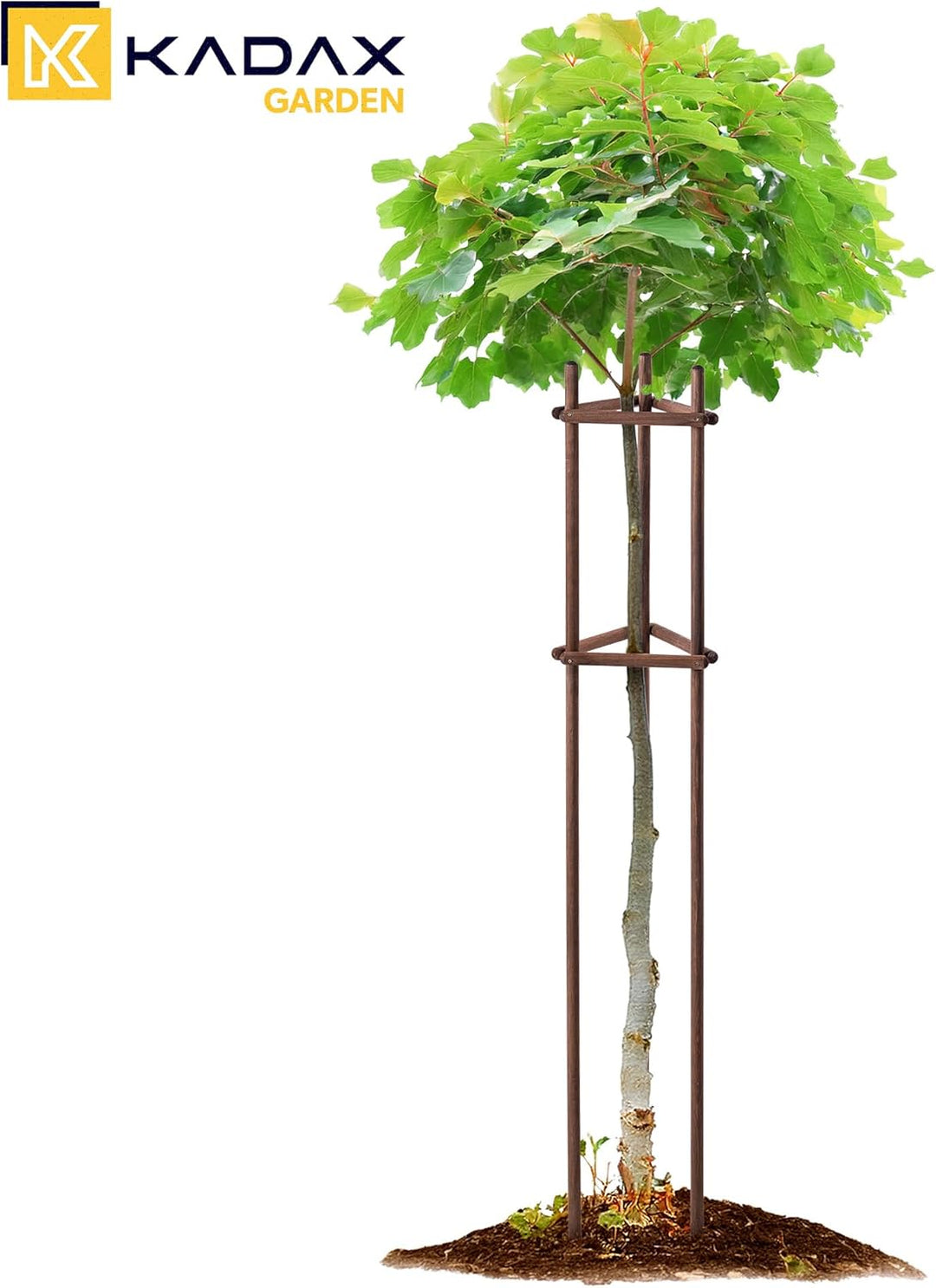 KADAX Baumstütze 195 cm aus robustem Holz, Baumpfahl zur sicheren Fixierung junger Bäume & Sträucher