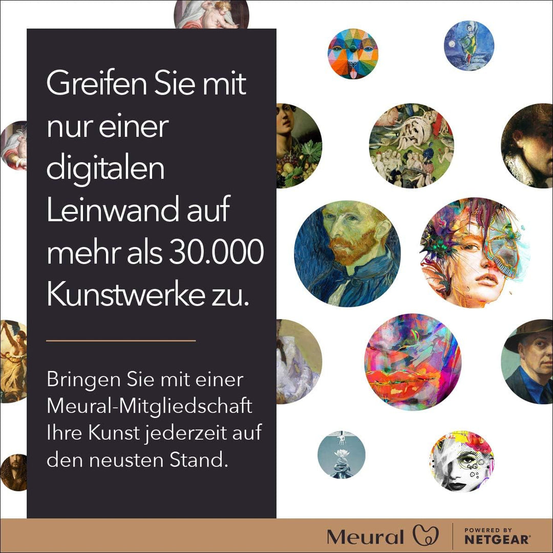 MEURAL Canvas II MC321LW Smart Art Digitale HD-Leinwand 41 x 61 cm (Heller Holzrahmen, 21.5 Zoll, Ge