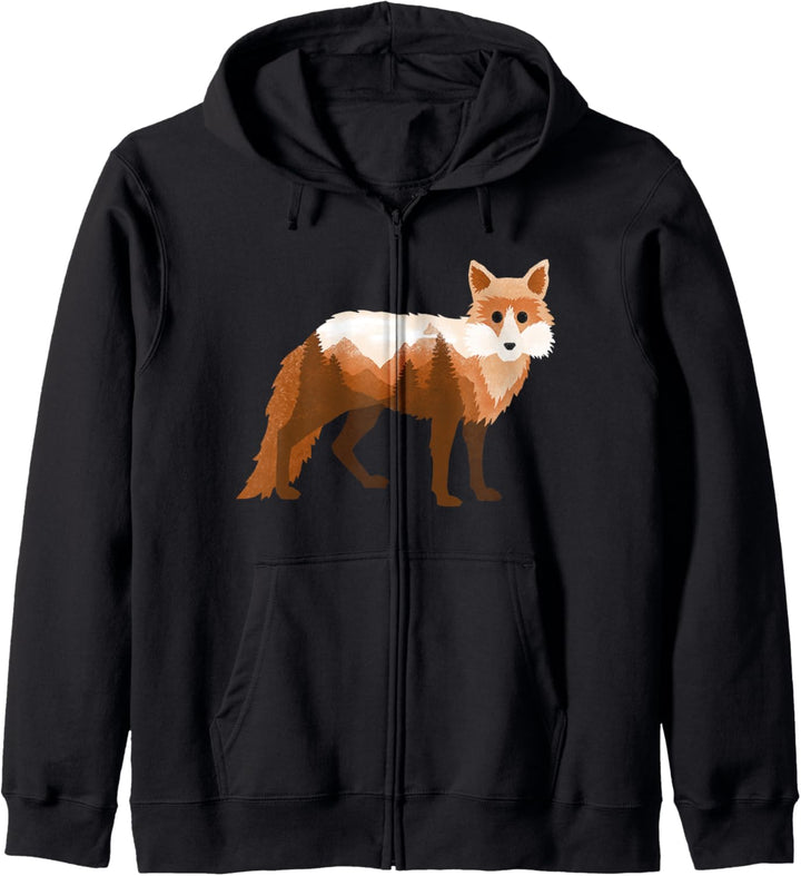 Fuchs Füchsin Tier Tierwelt Süss Surreal Landschaft Natur Kapuzenjacke